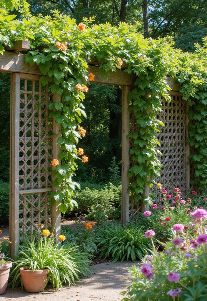 12 Fence Landscaping Ideas That Soften and Frame Your Yard - 4. Lattice Panels with Climbing Vines