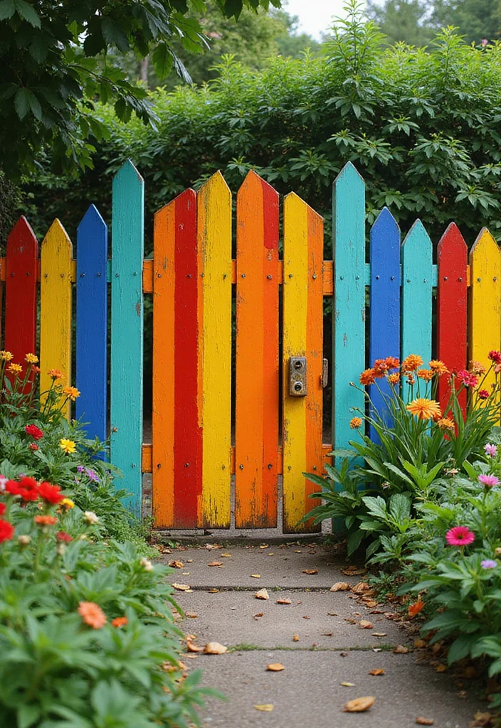 12 Fence Landscaping Ideas That Soften and Frame Your Yard - 5. Colorful Painted Fences