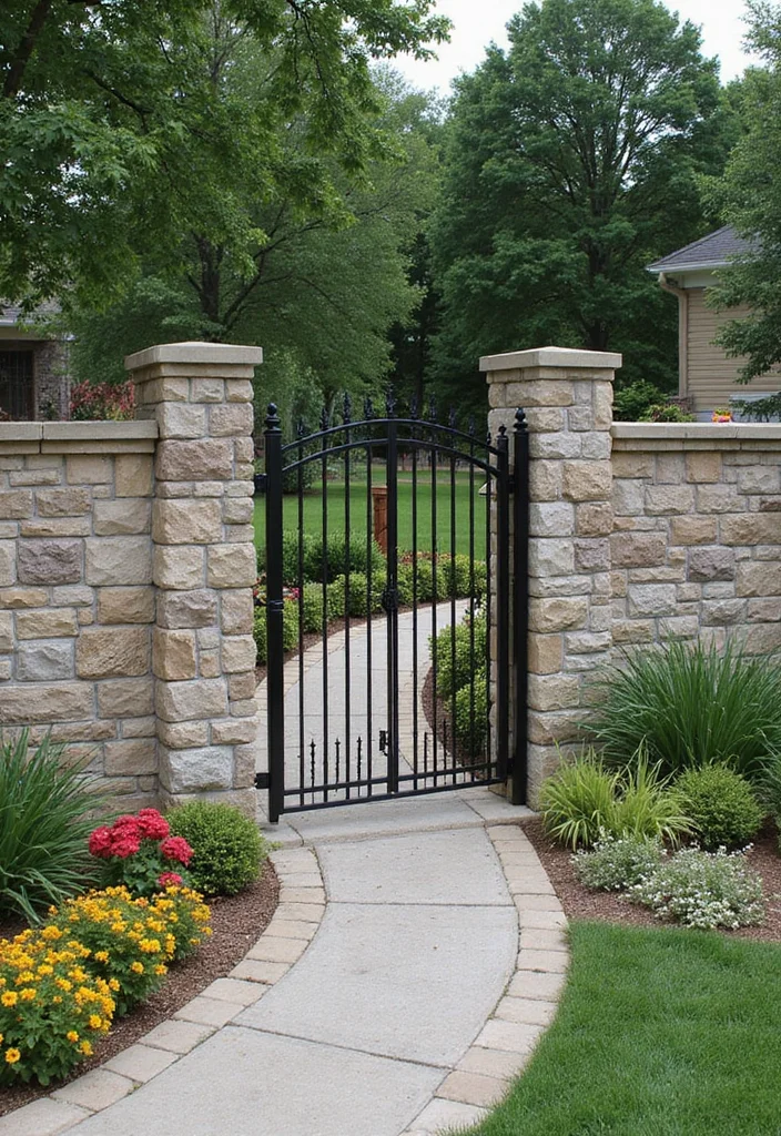 12 Fence Landscaping Ideas That Soften and Frame Your Yard - 6. Incorporating Stone or Brick