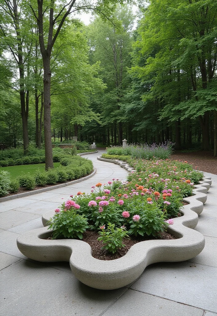 12 Flower Bed Edging Ideas for Crisp Defined Borders 56 12 Flower Bed Edging Ideas for Crisp Defined Borders - 6. Concrete Borders