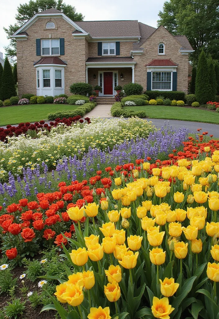 12 Front House Landscape Ideas That Boost Curb Appeal Fast - 6. Seasonal Color Schemes