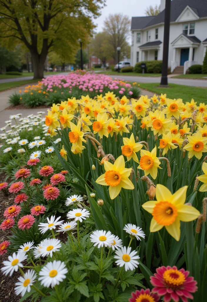 12 Front Lawn Flower Bed Ideas That Add Instant Charm 34 12 Front Lawn Flower Bed Ideas That Add Instant Charm - 4. Seasonal Spectacle