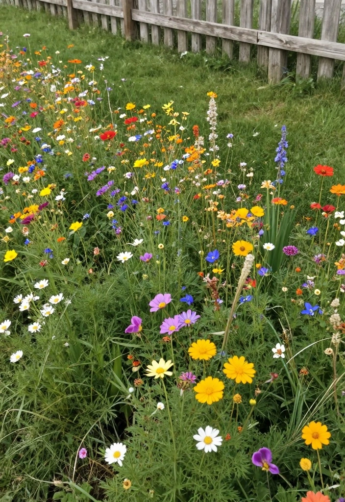 12 Front Lawn Flower Bed Ideas That Add Instant Charm 56 12 Front Lawn Flower Bed Ideas That Add Instant Charm - 6. Whimsical Wildflowers