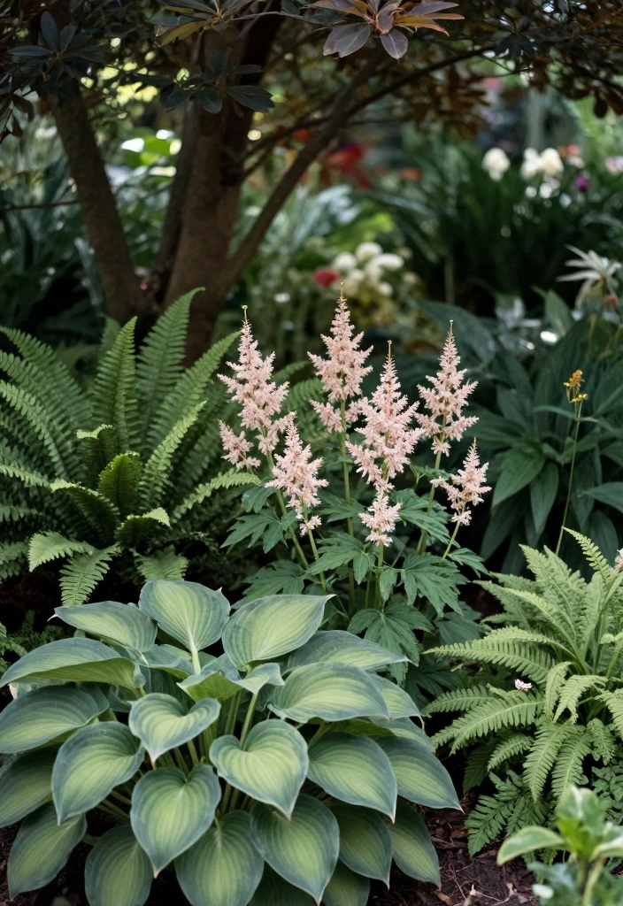 12 Front Lawn Flower Bed Ideas That Add Instant Charm 67 12 Front Lawn Flower Bed Ideas That Add Instant Charm - 7. Shade-Loving Beauties