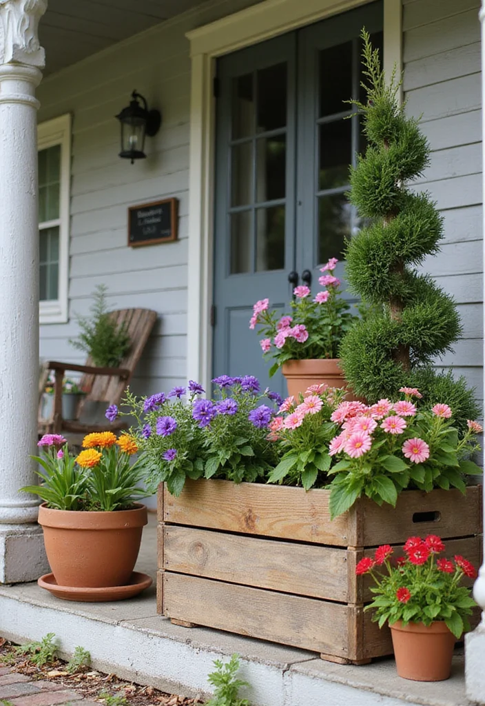 12 Front Porch Planter Ideas That Brighten Your Entryway - 1. Classic Cottage Charm