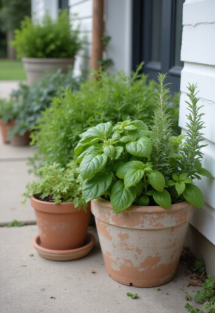 12 Front Porch Planter Ideas That Brighten Your Entryway - 4. Herb Haven