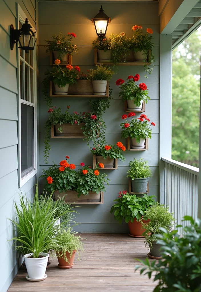 12 Front Porch Planter Ideas That Brighten Your Entryway - 5. Vertical Garden Delight