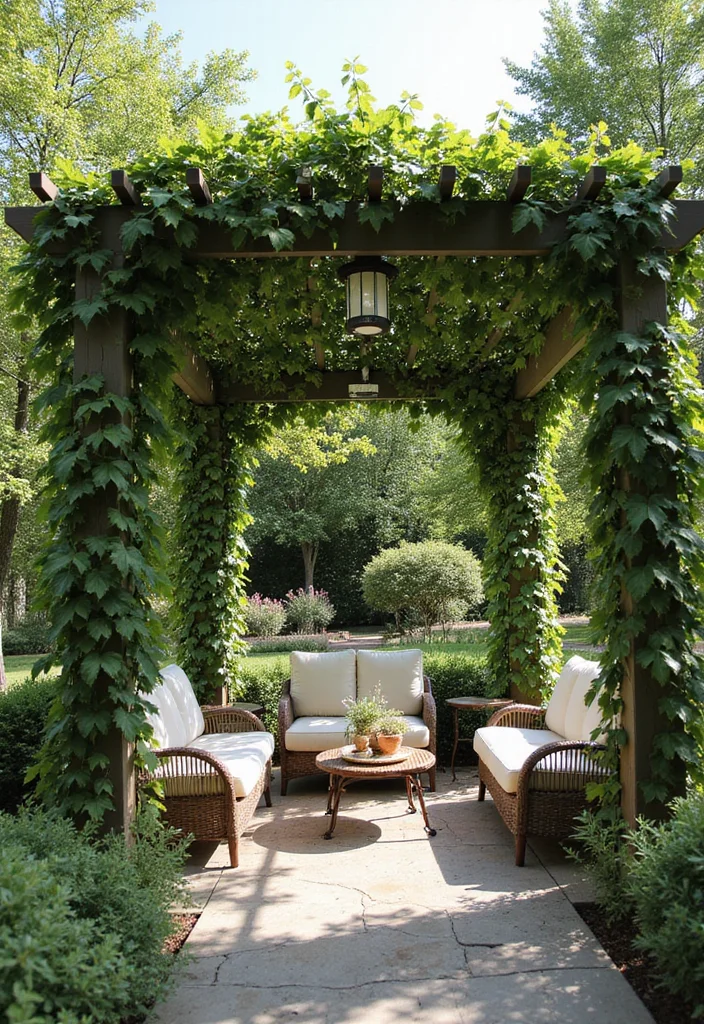 12 Landscape Ideas for Big Backyard Spaces With Practical Style 56 12 Landscape Ideas for Big Backyard Spaces With Practical Style - 6. Pergolas and Shade Structures