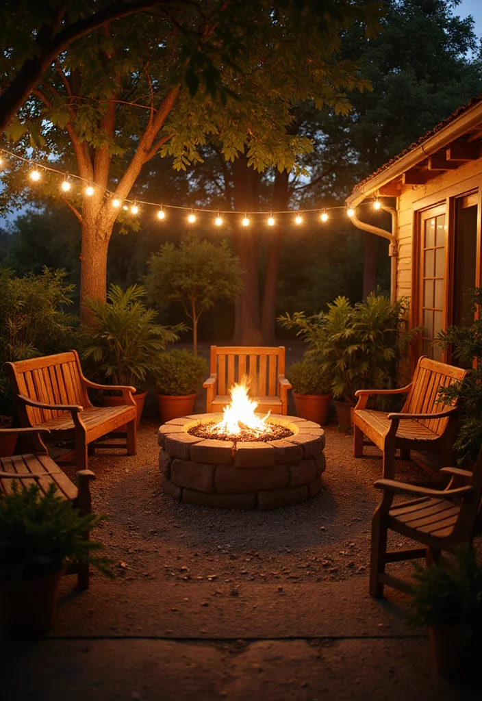 12 Landscaping Ideas Farmhouse Style for a Warm Welcoming Look 89 12 Landscaping Ideas Farmhouse Style for a Warm Welcoming Look - 9. Cozy Fire Pit Area