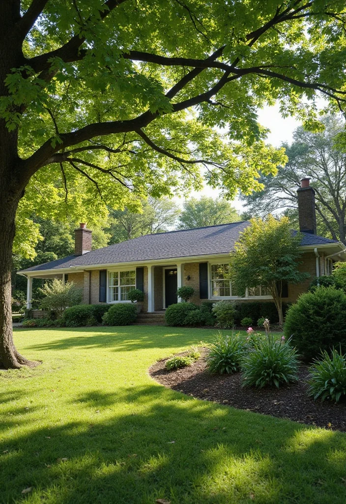 12 Landscaping Ideas for Ranch Style Homes That Refresh Curb Appeal 111 12 Landscaping Ideas for Ranch Style Homes That Refresh Curb Appeal - 11. Shade Trees
