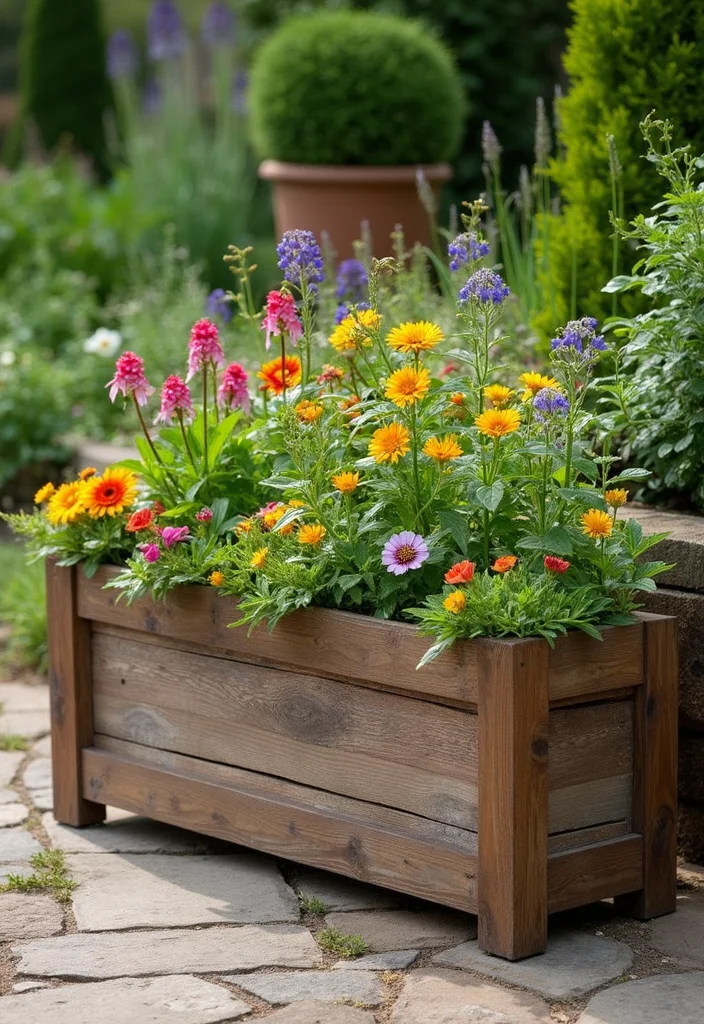 12 Large Outdoor Planter Ideas That Make a Bold Statement - 1. Reclaimed Wood Beauty
