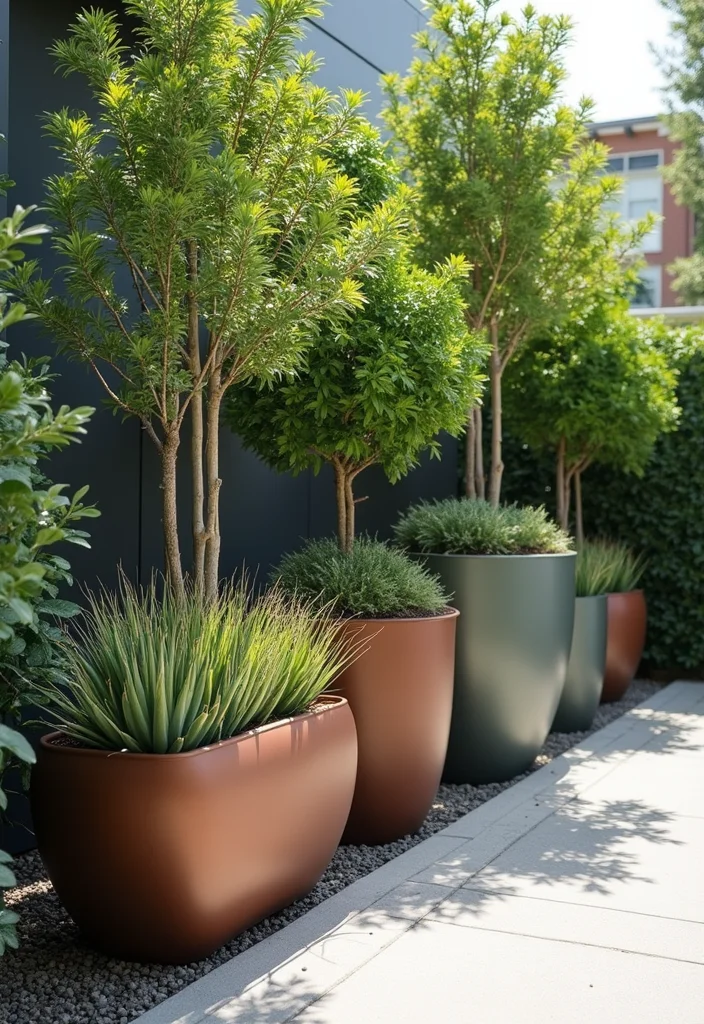 12 Large Outdoor Planter Ideas That Make a Bold Statement - 3. Metal Marvels