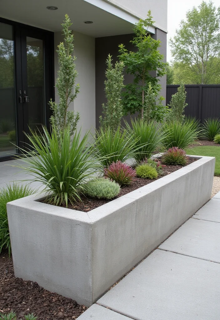 12 Large Outdoor Planter Ideas That Make a Bold Statement - 5. Concrete Contemporary