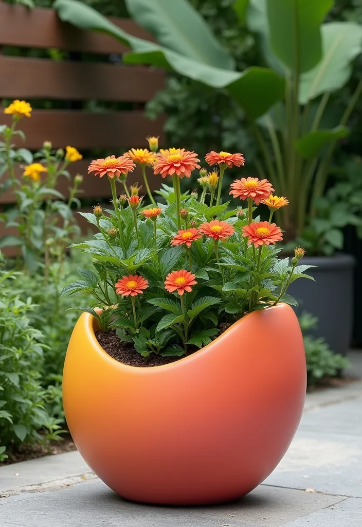 12 Large Outdoor Planter Ideas That Make a Bold Statement - 6. Colorful Fiberglass