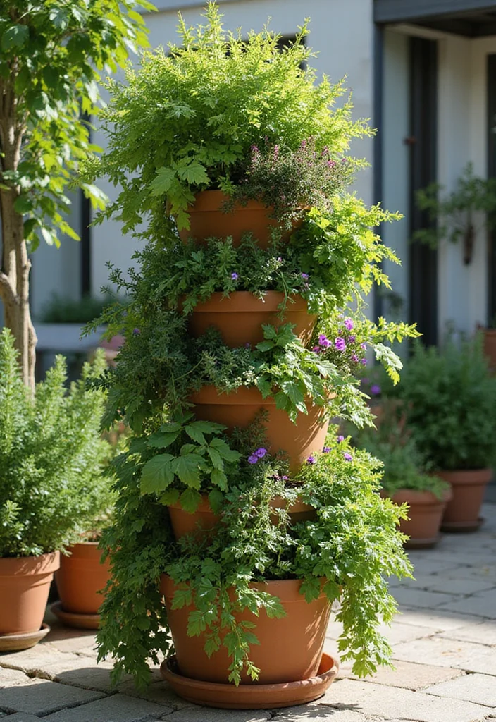 12 Large Outdoor Planter Ideas That Make a Bold Statement - 7. Vertical Garden Towers