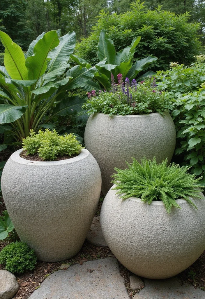 12 Large Outdoor Planter Ideas That Make a Bold Statement - 8. Stone Planters
