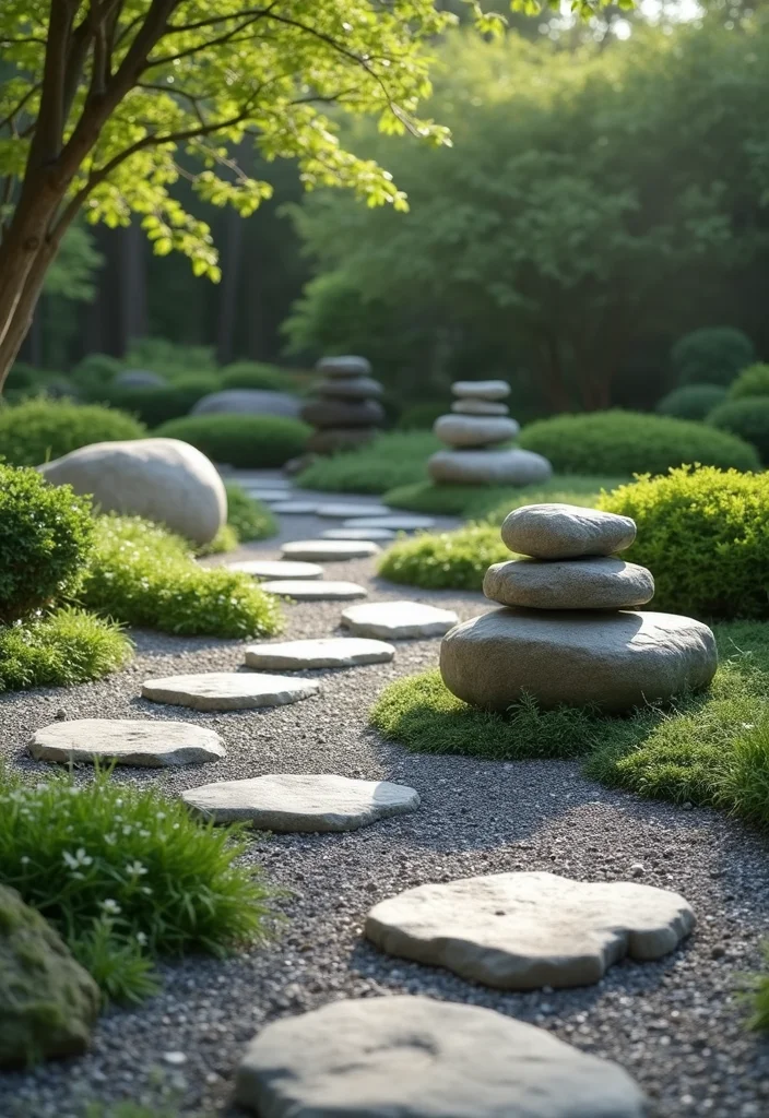 12 Rock Flower Bed Ideas for Texture and Low Care Beauty 23 12 Rock Flower Bed Ideas for Texture and Low Care Beauty - 3. Zen Stone Garden