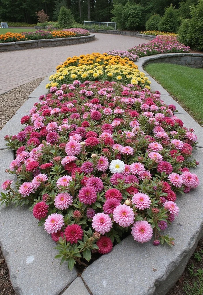 12 Rock Flower Bed Ideas for Texture and Low Care Beauty 34 12 Rock Flower Bed Ideas for Texture and Low Care Beauty - 4. Colorful Sedum Tiles