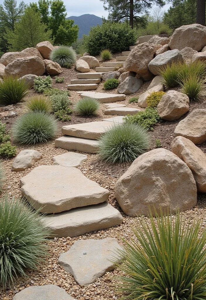 12 Rock Flower Bed Ideas for Texture and Low Care Beauty 78 12 Rock Flower Bed Ideas for Texture and Low Care Beauty - 8. Terraced Rock Gardens