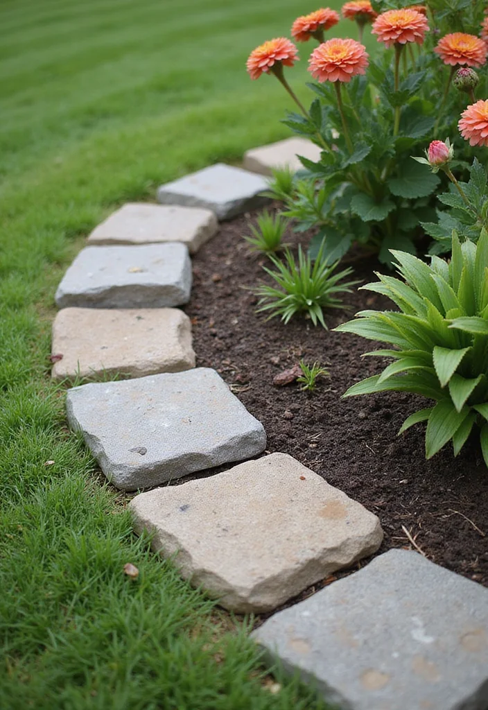 12 Rock Landscaping Ideas That Add Texture and Low Maintenance Charm - 11. Natural Stone Edging