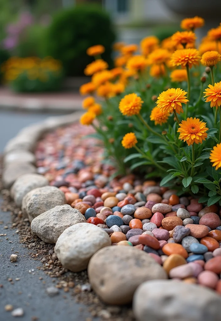 12 Rock Landscaping Ideas That Add Texture and Low Maintenance Charm - 2. Colorful Rock Borders