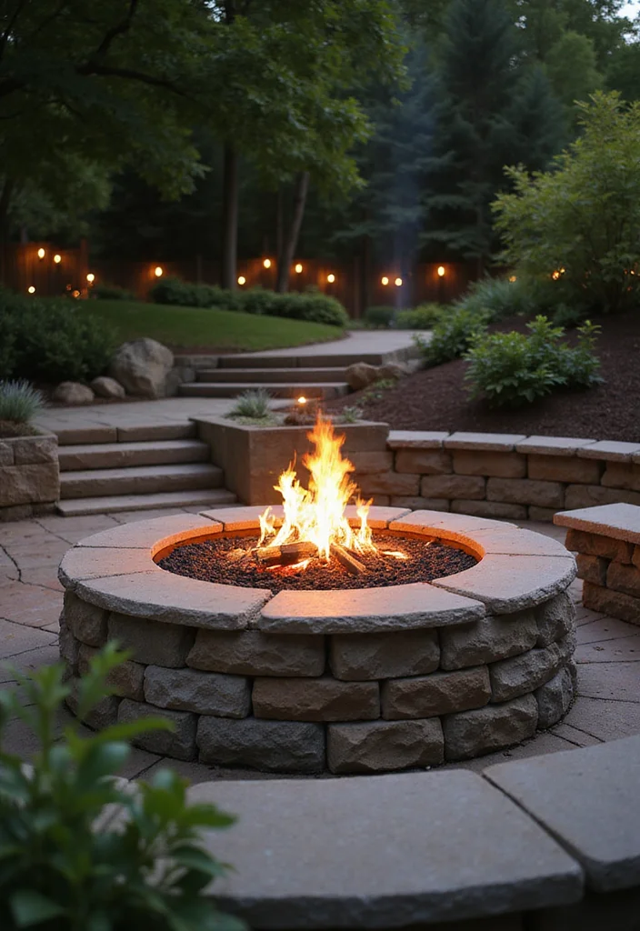 12 Rock Landscaping Ideas That Add Texture and Low Maintenance Charm - 7. Fire Pit with Stone Seating