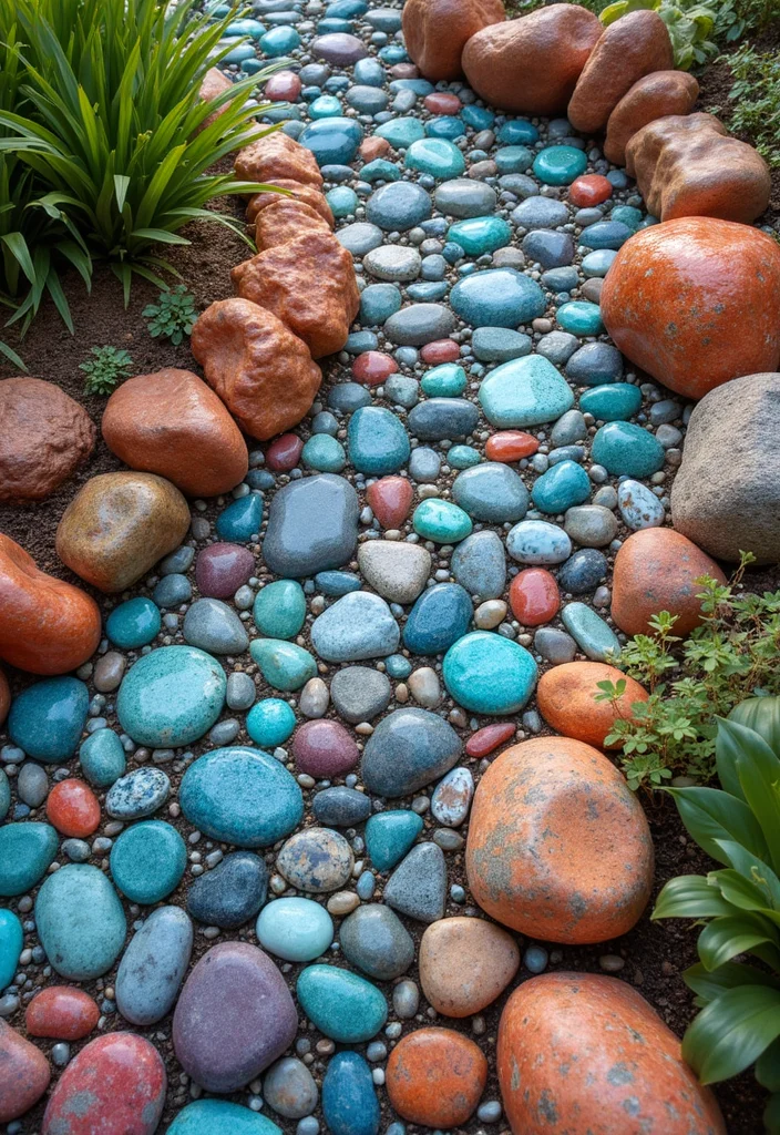 12 Rock Landscaping Ideas That Add Texture and Low Maintenance Charm - 9. Rock Garden Mosaic