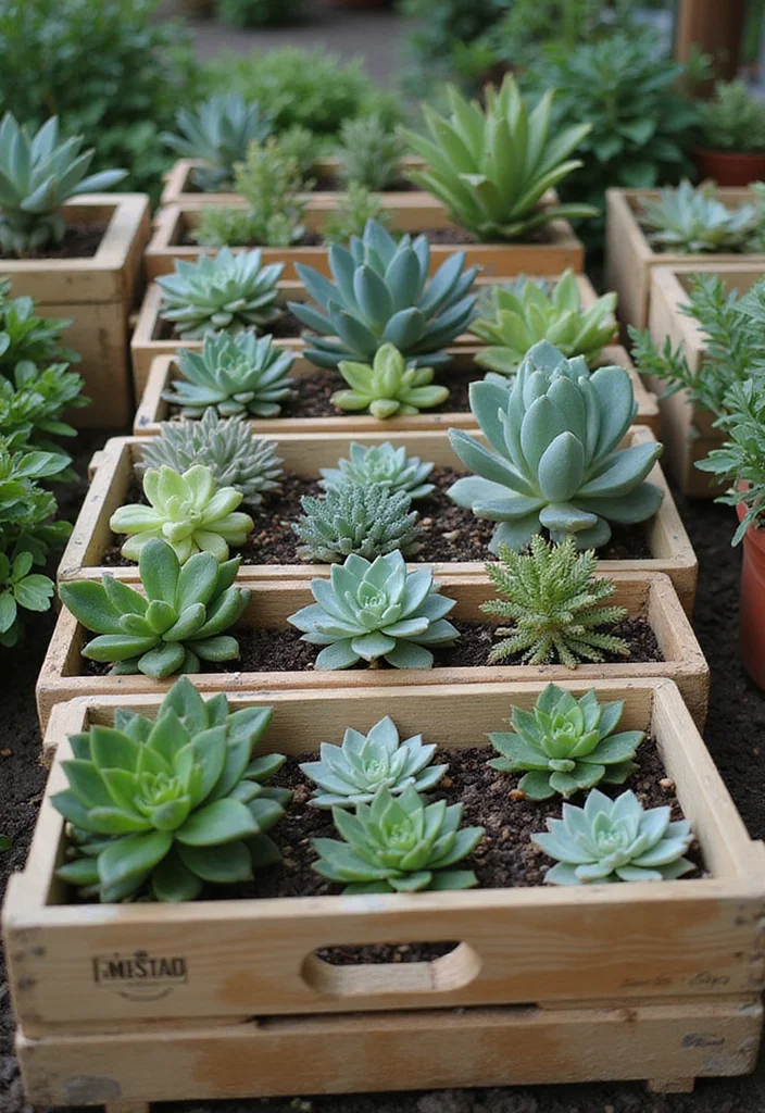 12 Unique Succulent Planter Ideas for Creative Displays 100 12 Unique Succulent Planter Ideas for Creative Displays - 10. Fruit Crates