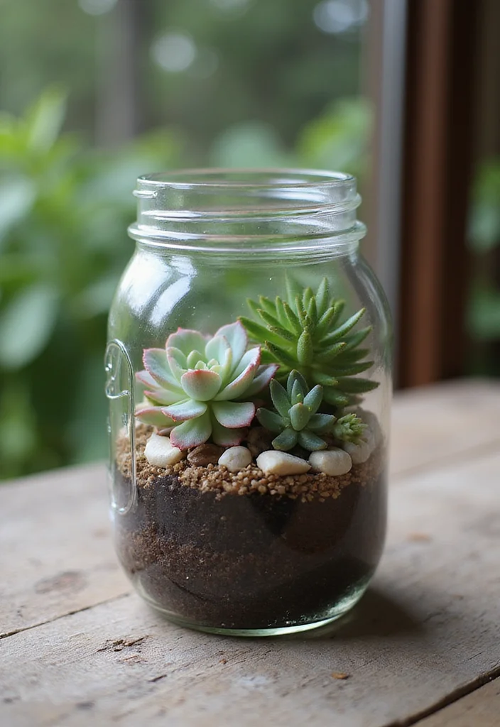 12 Unique Succulent Planter Ideas for Creative Displays 12 12 Unique Succulent Planter Ideas for Creative Displays - 2. Mason Jar Terrariums