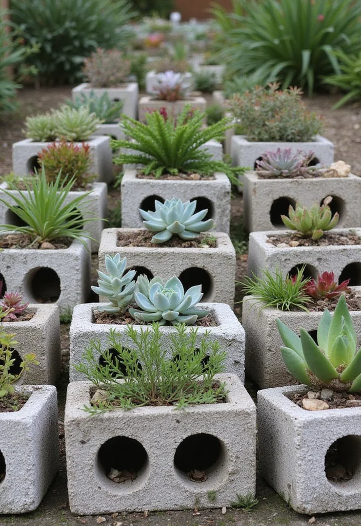 12 Unique Succulent Planter Ideas for Creative Displays 78 12 Unique Succulent Planter Ideas for Creative Displays - 8. Cinder Block Planters