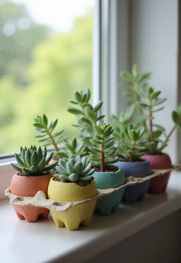 12 Unique Succulent Planter Ideas for Creative Displays 89 12 Unique Succulent Planter Ideas for Creative Displays - 9. Egg Carton Planters