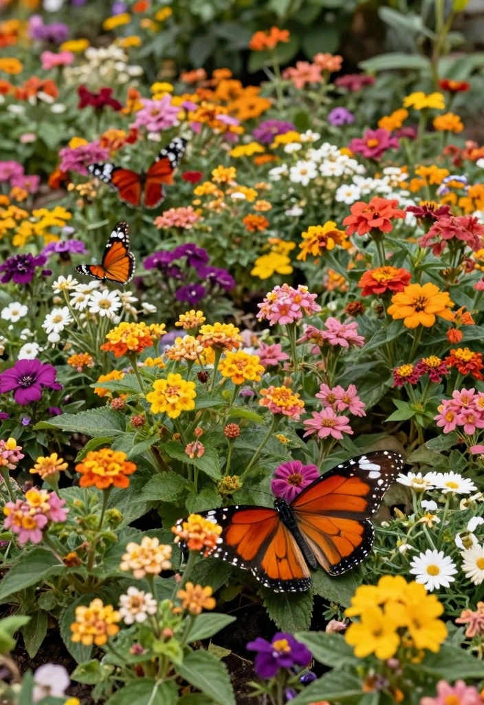 14 Flower Bed Ideas in Front of House to Refresh Curb Appeal - 13. Butterfly and Pollinator-Friendly Flower Beds