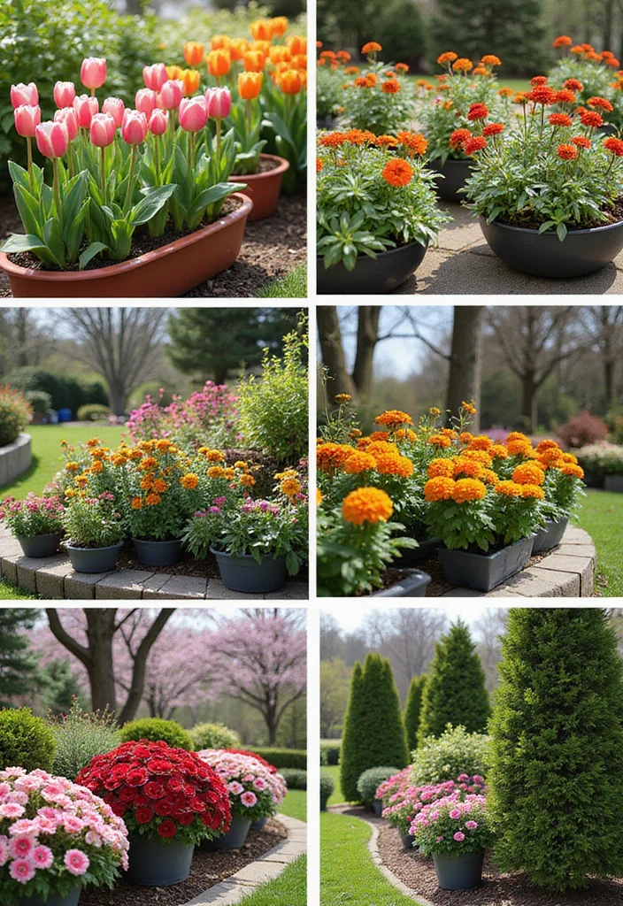 14 Flower Bed Ideas in Front of House to Refresh Curb Appeal - 2. Seasonal Color Swaps