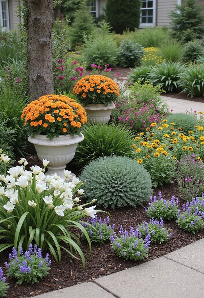 14 Flower Bed Ideas in Front of House to Refresh Curb Appeal - 6. Themed Flower Beds