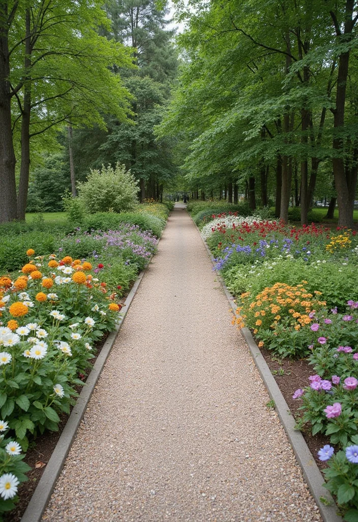 14 Flower Beds Landscaping Ideas for Colorful Garden Structure - 12. Flower Bed Pathways