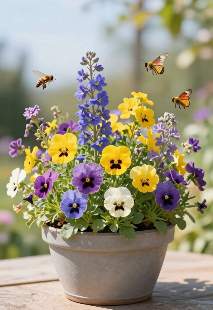14 Flower Pot Arrangement Ideas for Balanced Seasonal Color 1 14 Flower Pot Arrangement Ideas for Balanced Seasonal Color - 1. Pollinator Paradise: Wildflower Mix