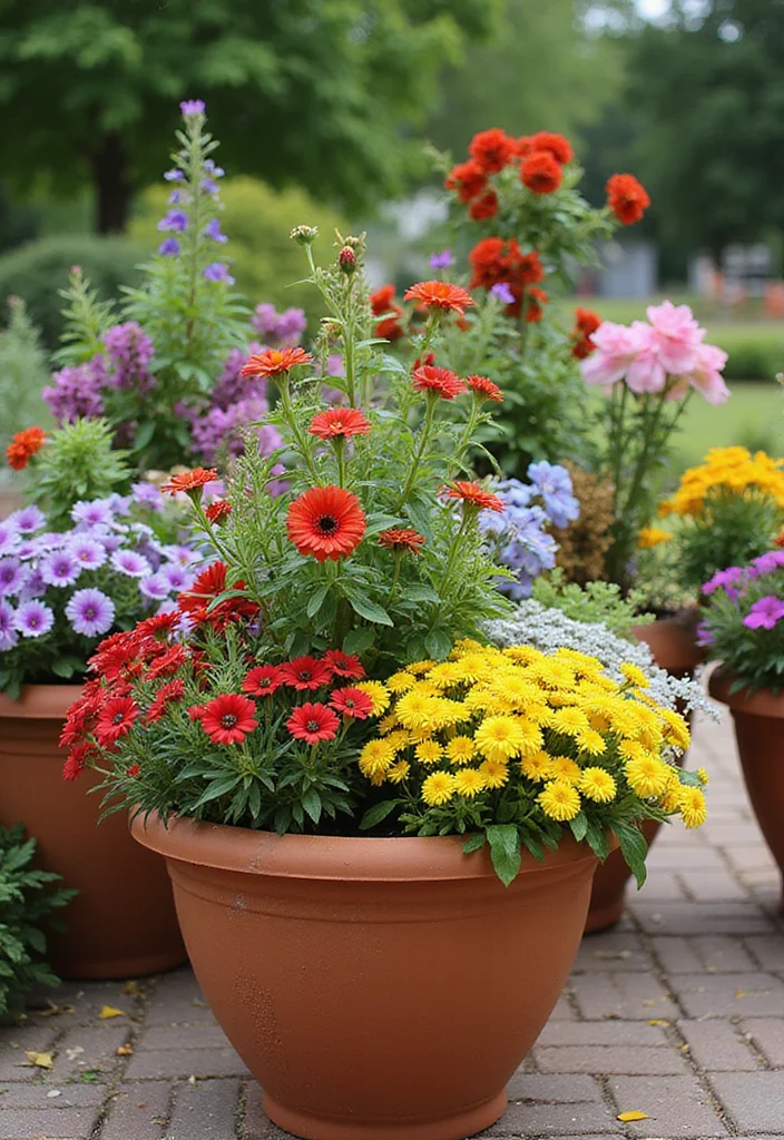 14 Flower Pot Arrangement Ideas for Balanced Seasonal Color 111 14 Flower Pot Arrangement Ideas for Balanced Seasonal Color - 11. Community Pots: Sharing the Love