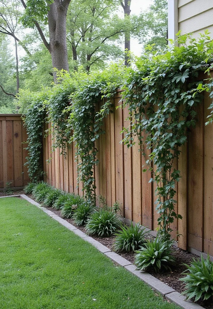 14 Landscape Ideas for Backyard Slope That Simplify Outdoor Living 122 14 Landscape Ideas for Backyard Slope That Simplify Outdoor Living - 12. Decorative Fencing for Style and Privacy