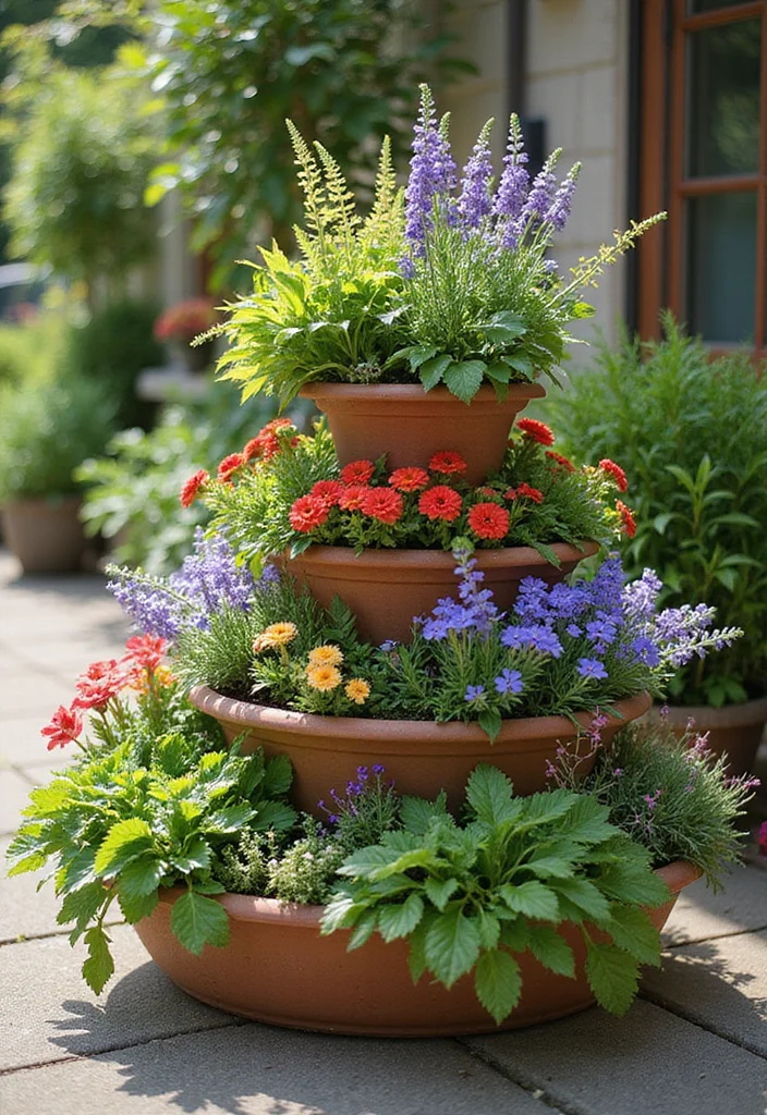 14 Planter Box Garden Ideas for Easy Home Growing 45 14 Planter Box Garden Ideas for Easy Home Growing - 5. Tiered Container Garden