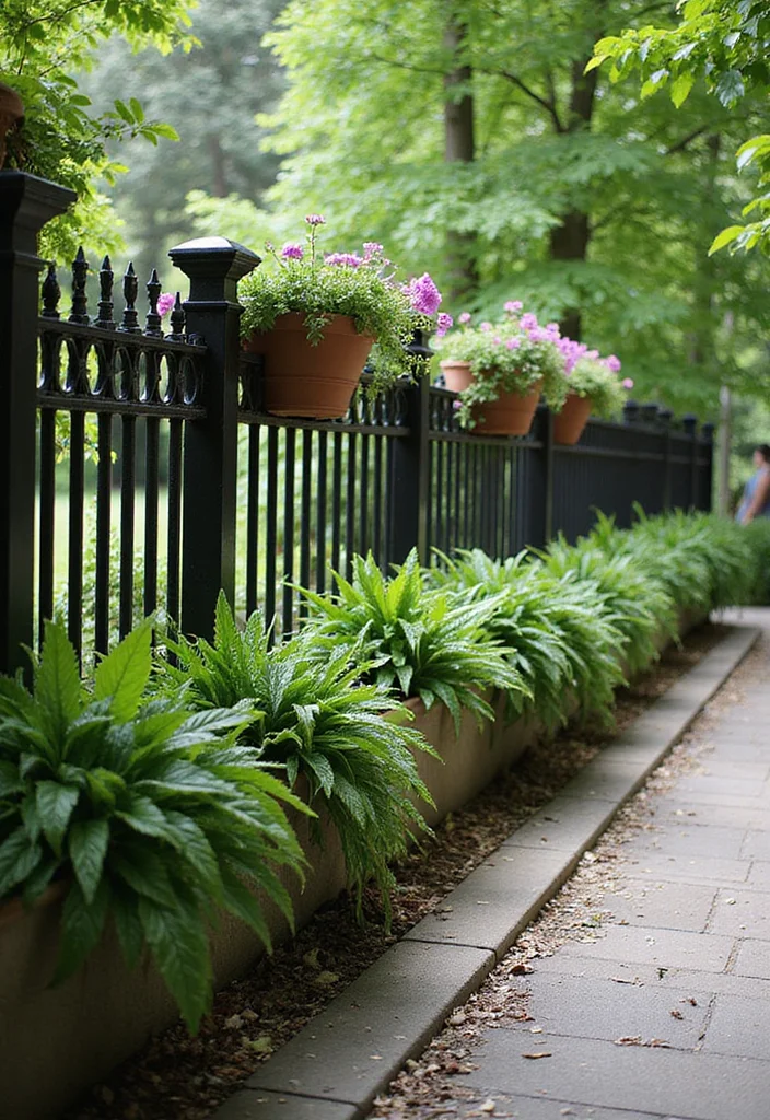 14 Planter Container Ideas That Elevate Your Outdoor Decor 144 14 Planter Container Ideas That Elevate Your Outdoor Decor - 14. Fenceline Planters