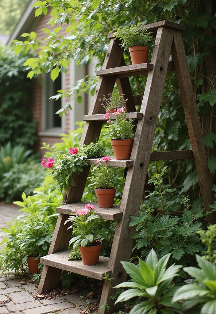 14 Planter Container Ideas That Elevate Your Outdoor Decor 34 14 Planter Container Ideas That Elevate Your Outdoor Decor - 4. Ladder Planters