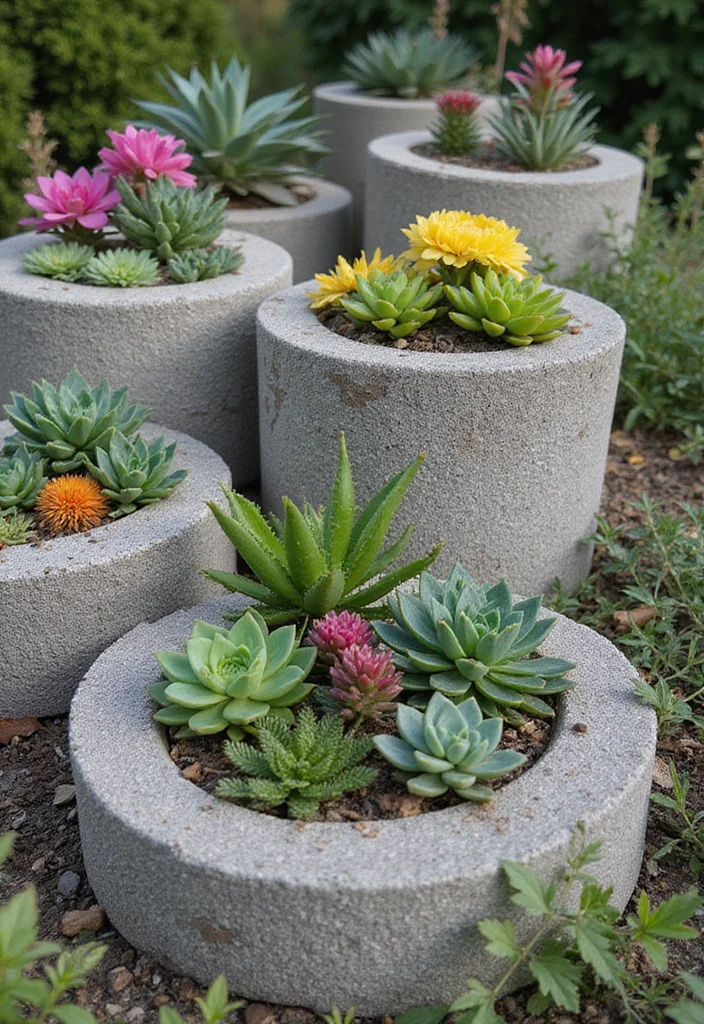 14 Planter Container Ideas That Elevate Your Outdoor Decor 56 14 Planter Container Ideas That Elevate Your Outdoor Decor - 6. Concrete Block Planters