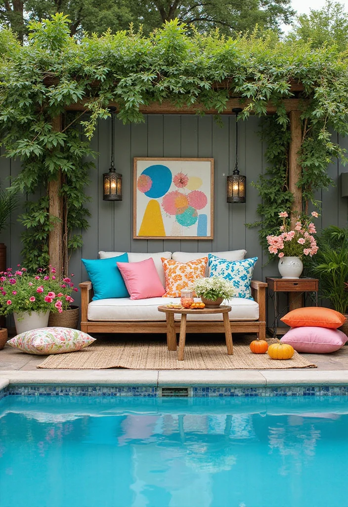 14 Pool Landscaping Ideas to Create a Relaxing Backyard Escape - 14. Seasonal Decor Changes