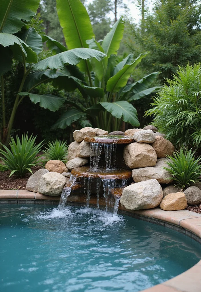 14 Pool Landscaping Ideas to Create a Relaxing Backyard Escape - 3. Water Features for Tranquility