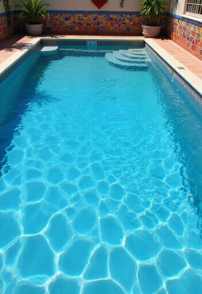 14 Pool Landscaping Ideas to Create a Relaxing Backyard Escape - 4. Colorful Tile Accents