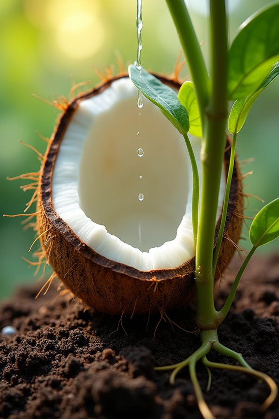 coconut water boosts early root nutrition