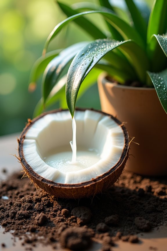 coconut water stimulates roots faster