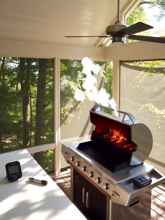How You Can Safely Grill in a Screened-In Porch Without Risk 2 cross breeze plus exhaust ventilation setup