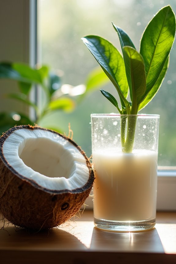dilute coconut water monitor plants