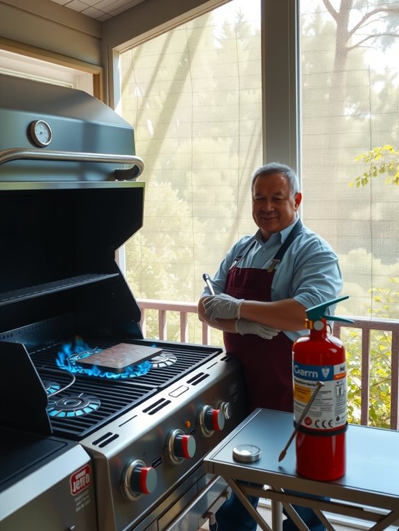 How You Can Safely Grill in a Screened-In Porch Without Risk 9 fire extinguisher ventilation gloves monitor smokes